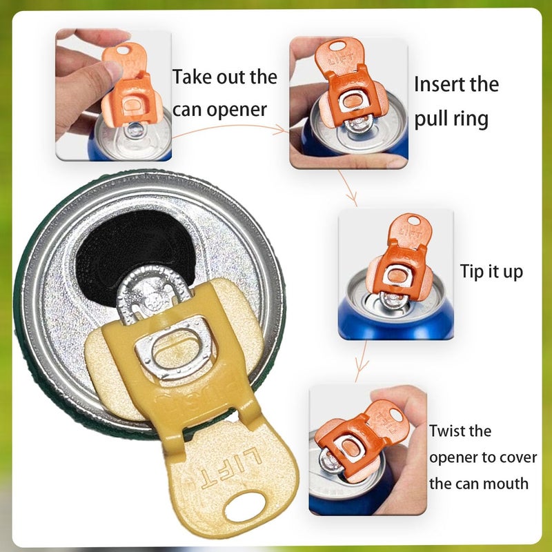 BOVVSKY 12PCS Easy Tab Opener & Drink Protector, Complete Cover Easy Tab Opener, Soda Can Opener Tool, Colorful Drink Can Protector Cap for Soda, for Coke, Beer, Soda, Aluminum Beverage - Image 4